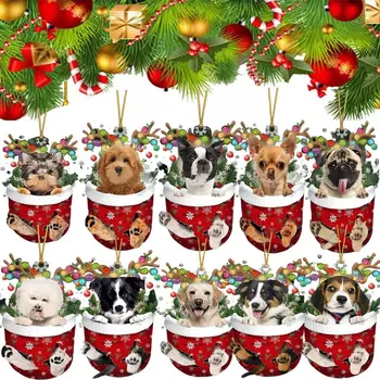 Șosete Masina De Agatat Ornament Petrecere De Craciun Decor Decorative Cadou De Vacanță Fată Băiat Cadou Câine Pandantiv Pom De Crăciun Pandantiv
