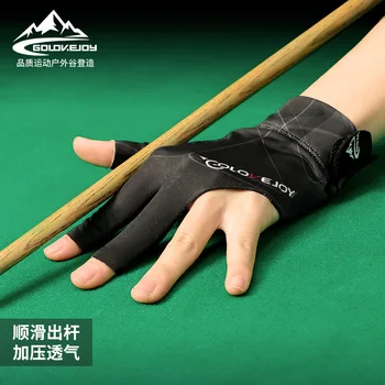 Biliard Trei Degete Mănuși Respirabil Anti Skid Manusa Biliard Snooker Cue Mănușă Broderie Manusi Unisex 5 Culori 1buc