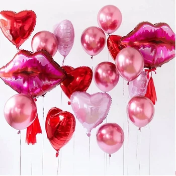 Machiaj Tema Ruj Inima Baloane Folie Machiaj de Ziua Baloane Set de Ziua Îndrăgostiților Decoratiuni Nunta, Decor Copil de Dus