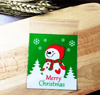 50pcs 10*10cm Crăciun Fericit Bomboane Pungi de Plastic Sac Punga de Celofan Cookie Ambalaj de Crăciun Xmas Nunta Navidad Pungi de Cadouri