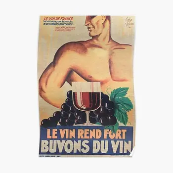 Franceză 1934 Vin Poster Le Vin Sfâșie Pentru Poster Decor Amuzant Epocă Pictura Modernă De Imprimare Imagine De Perete Camera Murală Acasa Fara Rama
