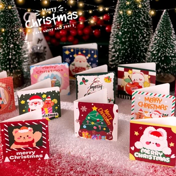 10BUC Felicitări de Crăciun Pentru Copii Mini de Craciun Felicitari Plicuri Petrecere de Crăciun cărți Poștale Carduri Cadou