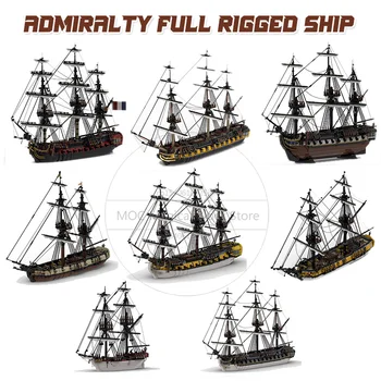 Navă De Război Diorama Model Moc Blocuri Fregata Tehnologie Caramida Set Amiralității Complet Echipată Nava De Colectare A Afișa Jucarii Si Cadouri
