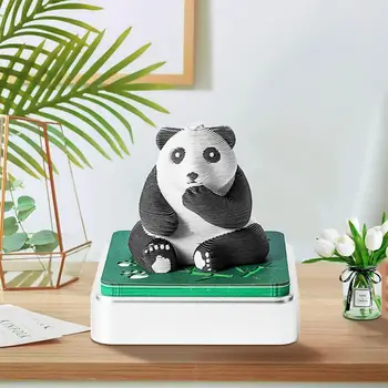 Mini drăguț Panoramice, legată de Mână Panda 3D Hârtie Sculptură Arta Ambarcațiunile Aroma Memo Pad Notepad 2024 Calendar Sticky Notes, Suport pentru Pix
