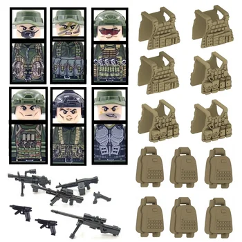 Terț Bloc Jungla de Comando a Forțelor Speciale Armata SWAT Soldat Figuri Militare Vesta Cărămizi Accesorii Jucarii