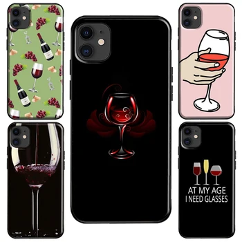 Pahar de Vin roșu de Caz Pentru iPhone XR X XS Max SE 2020 8 7 Plus Coque Pentru iPhone 11 14 12 13 Pro Max mini Acoperi