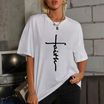 Femei Drop Umăr Tricou O-Gât Casual de Vara Litere Imprimate Mâneci Scurte Tricou Grafic Supradimensionat Tricou Femei de Îmbrăcăminte