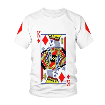 Barbati Casual de Vara Imprimate Gât Rotund Supradimensionat tricou Personalitate Tendință Teuri Topuri De Moda Nou joc Distractiv de Poker grafic t shirt