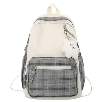 Sac De Școală Kawaii Carouri Ghiozdan Pentru Fete Colegiu Laptop, Rucsaci Anti-Theft Travel Daypack Mare Bookbags Pentru Fete