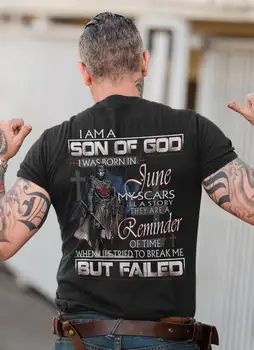 Eu Sunt Fiul lui Dumnezeu m-am Născut În luna iunie. Cavaler templier T-Shirt din Bumbac 100% O-Gât Vara Maneca Scurta Casual Mens T-shirt Marimea S-3XL