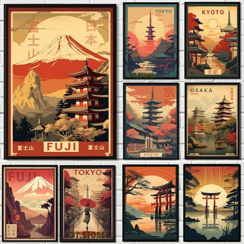 Japonia De Călătorie Oraș Postere De Arta De Imprimare Kyoto, Muntele Fuji Punct De Reper Peisaj Panza Pictura Pe Perete Camera De Zi Decor Acasă Poza Cadou