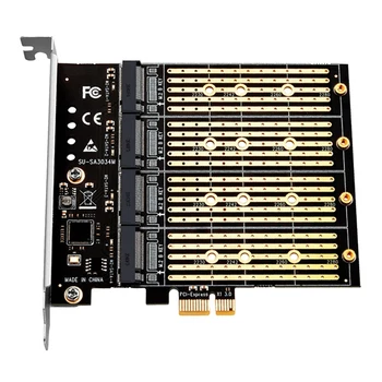 Miniere PCIE La M2 Adaptor SSD Adaptor PCI Express X1 4 Porturi Cheie B M. 2 unitati solid state SATA Expansiune Riser Card