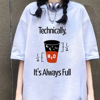 Harajuku din punct de vedere Tehnic ESTE Întotdeauna Plin Experiment Științific Scrisoare de Imprimare T-shirt Casual pentru Femei Maneci Scurte Topuri Tricouri Unisex