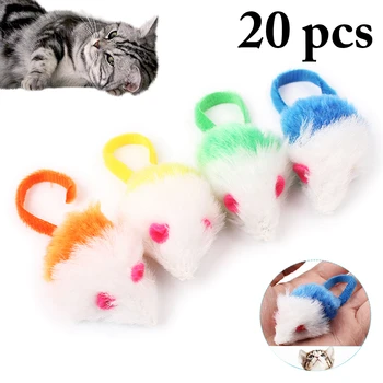 20BUC Solid de Culoare Coadă Lungă Mouse-ul Cat Jucărie de Pluș Interactiv animale de Companie Jucărie de Formare Jucărie Pentru Pisici Pisoi