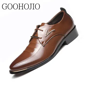 Biroul Barbati Pantofi Barbati Pantofi Eleganți Din Piele De Moda De Lux Nunta Mire Pantofi Pentru Bărbați Pantofi Oxford Dress 37-48 A Subliniat Toe