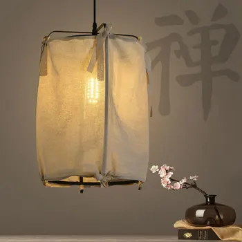 Tesatura Din China Candelabru Japonez Stil Liniștit Restaurant Living Coridor Decorare Dormitor Antic Lenjerie De Pat Lampă De Pandantiv