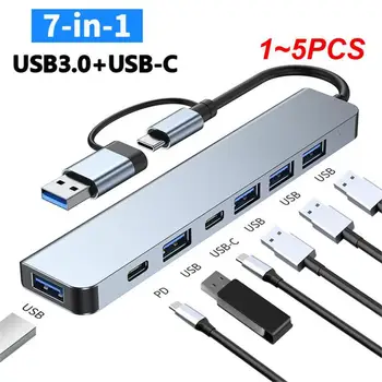 1~5PCS C Hub USB Tip C La HDM-Compatibil RJ45 5 6 8 11 Porturi de Andocare Cu POLIȚIA TF SD AUX Hub Usb 3 0 Splitter Pentru MacBook Air PC, HUB