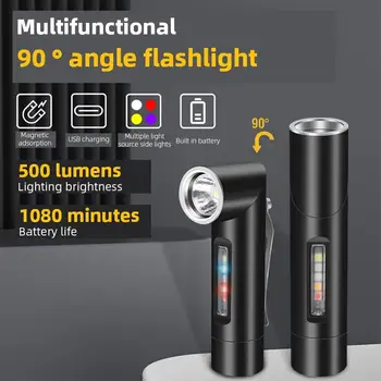 Lanterna LED-uri Super Luminoase de Buzunar Lanterne Reîncărcabile de 90 de Grade Lanterna Cu Tip C Portul de Încărcare Magnetic Lumina de Lucru
