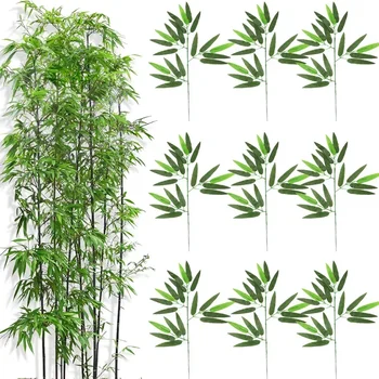 40CM Artificiale Frunze de Bambus Pânză de Mătase Simulat Ramuri Verzi Fals Plante pentru Flori de Nunta Garden Home Decor de Birou Frunze