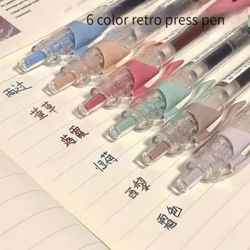 6 Culori Gel Pixuri Retro 0,5 mm de Culoare de Cerneală de Presă Tip Pix Stiloul Școală, Rechizite de Birou