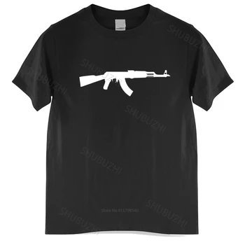 Bumbac Tricou Bărbați Echipajul Gât Topuri AK-47 Kalashnikov AK47 T-Shirt Sticker Bomb Autocolant sine Marcă de Bumbac T-shirt euro dimensiune