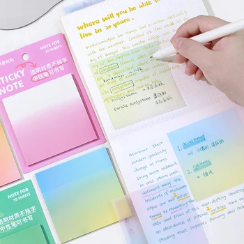 50Sheets Ins Gradient de Culoare Transparente Hârtie Memo Pad DIY Jurnalul Scrapbooking Decor Drăguț Note Lipicioase de Papetărie