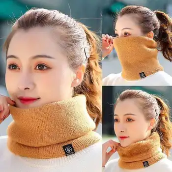 Noi Eșarfă de Iarnă pentru Bărbați Fleece cu Inel Bandană Tricotate Cald Solid Esarfa Femei Gât mai Cald Gros de Casmir Fierbinte Batistă Mască de Schi