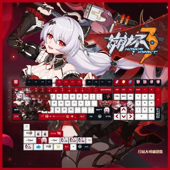Moda Anime Honkai Impact 3 Theresa PBT 128Pcs Mecanice Taste Ergonomice Universal de Înlocuire Tastatură Cheie Capac Accesoriu