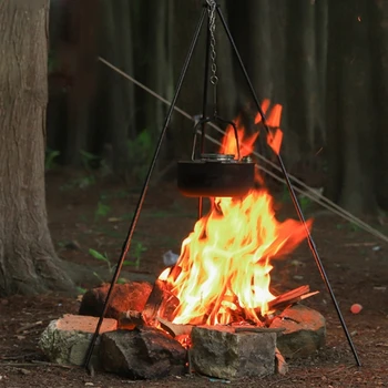 De Gătit În Aer Liber Trepied Reglabil Grădină Foc De Tabara Pliabil Agățat Trepied Portabil Camping În Aer Liber Foc De Gătit Gratar