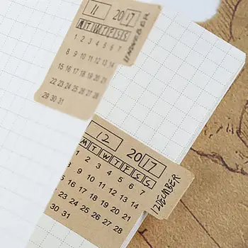 2 buc Memo Pad 2020 2021 Kraft Hârtie scrise de Mână Calendar Notebook Index Etichete Autocolante Birou Școală Supplie