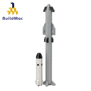 MOC Spațiu X Falcon Super Grele Purtător de Rachete Blocuri Set de Lansare Nava Vehicul Cărămizi Jucarii Pentru Copii Cadou de Ziua de nastere