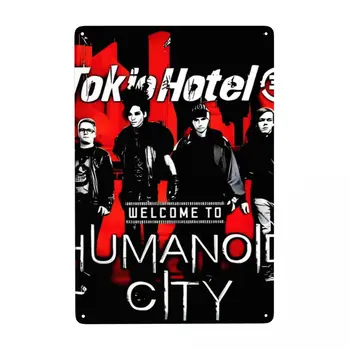 Muzica Retro Trupa de Rock Tokio Hoteluri Metal Semne Personalizate Tin Placa de Poarta de Gradina Baruri Arta de Perete Decor 30x20cm