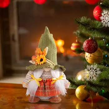 Toamna pitici de ziua Recunostintei pitic papusa Holiday gnome figurina ornament cu floarea-soarelui și de arțar frunze de Toamna, decor acasă