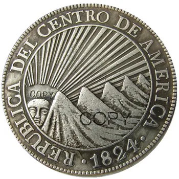 America centrală Republica (1824-1842) 7pcs Data a Ales 8 reales Argint Placat cu copia fisei