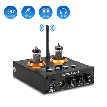 SUCA Audio Mini HiFi Tub-M1 Bluetooth 6K4 Tub Amplificator NE5532 Amplificator pentru Căști U Disc RCA Intrare USB Cu Telecomanda