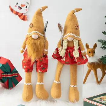 Cadou pentru Barbati Rudorf Papusa Festiv Om turtă dulce Cuplu Păpuși de Crăciun cu picioare Lungi Ornamente pentru Vacanță Caldă Decor Unic