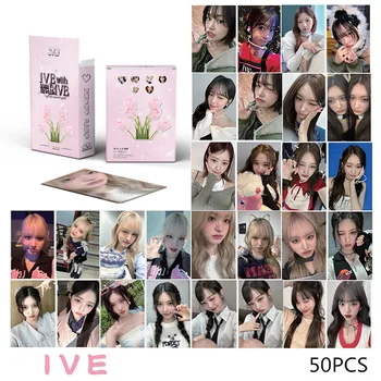 KPOP 50pcs/set IVE Nou Album cu Laser LOMO Card Rei LIZ Leeseo Yujin WonYoung ga eul Grup de Fete Colecție Cadou carte Poștală Carte de Fotografie