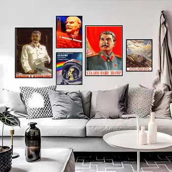 Propaganda rusă Cursa Spațiu URSS Poster autoadeziv Arta Retro Kraft Hârtie Autocolant DIY Cameră de Epocă Pictura Decorativa