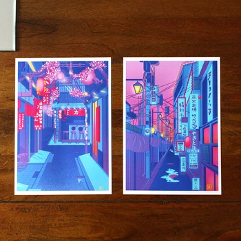 Tokyo Foto Art Poster Noapte Stradă Oraș Peisaj Panza Pictura Pe Perete Tehnologie De Imagine Pentru Acasă Decorare Decorare Camera