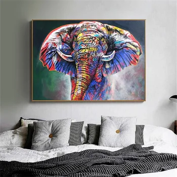 Rezumat Elefant Colorat Panza Pictura Graffiti Stradă Poster de Arta de Imprimare Arta de Perete de Imagine pentru Camera de zi de Decorare Acasă