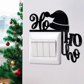 A0KC 4buc/set Crăciun Decor 3D Mos craciun Pălărie Comutator de Lumină Autocolant Usa Decor de Perete Decalcomanii de Artă Detașabil Vacanță de Familie Cameră