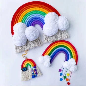 Acasă Agățat De Perete Decor Rainbow Stil Nordic Pentru Pepinieră Cameră De Cămin Decor Petrecere Țesute Agățat Pandantiv Ornament De Perete