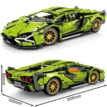 Tehnice de Super Viteză Verde Lamborghini Masina Sport Model Blocuri Celebrul Vehicul Asambla Cărămizi Copil Jucării pentru Adulți Cadou