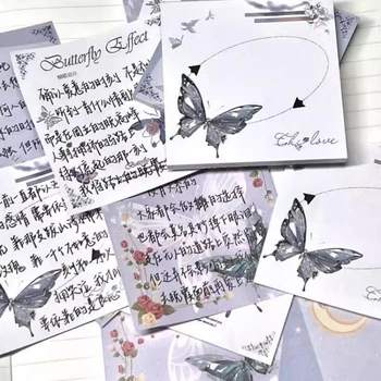 Drăguț Fluture Memo Pad 50Sheets Scrapbooking jurnal Jurnal Decor de Hârtie Notă Pad Estetice Papetărie Elev de la Scoala de Aprovizionare