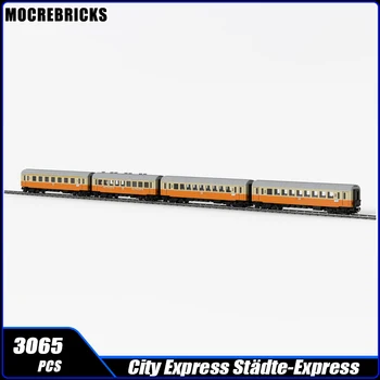 MOC-82165 cale Ferată Clasică City Express Est-German de cale Ferată Bloc Vagoane de Tren de Asamblare Model de Caramida Jucărie Copil Cadouri