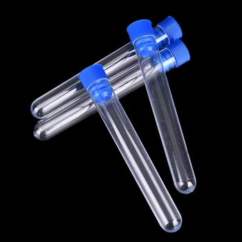 10buc Înaltă Calitate 15x100mm Chimie din Plastic transparent Tub de Testare Hard Plastic Tub de Testare cu Blue Wing Plug en-Gros