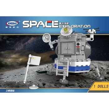 Omului Aselenizare Proiectului Serie Cărămizi Jucării Prin Satelit Lunar Capsula De Aterizare Pe Lună Ansamblul Model De Kit De Copil Cadouri