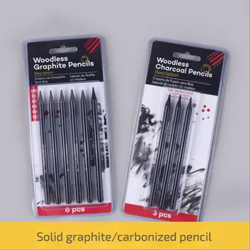 3/6 buc Carbonizat creion moale mediu tare cărbune full carbon cărbune de desen schiță în cărbune solid core creion grafit