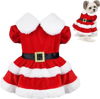 Câinele Rochie de Crăciun de Crăciun Costum de Haine Câine Roșu Costum de Moș Crăciun Câine Costum de Vacanță pentru Mici Câini de talie Medie