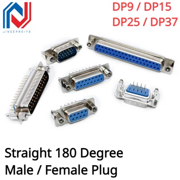 5Pcs DP9 DP15 DP25 DP37 9/15/25/37 Pin Direct de 180 de Grade Masculin Feminin Mufa D-sub Montarea pe PCB Conector DB9 DB15 DB25 DB37
